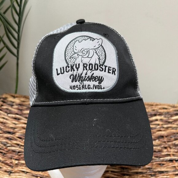 Lucky Rooster Whiskey Trucker Hat - Adjustable Headband - Picture 1 of 3